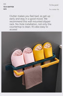 KT-11-30-002 Slipper Rack, Shoe Rack, No Punch, Bathroom Organizer, Drainage, Foldable, Bathroom Shelf, Wall Mounted, Household  -2 pieces