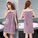 XJK-042512-Wearable Bath Towel, Women, Adult Sling Bath Skirt, Thickened Bathrobe, Household, Absorbent, Soft, Do Not Lose Hair