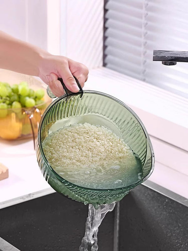 KT-1120-001 High-Grade Drained Rice Bowl With Handle, Dishwashing Basin - 2 Pieces