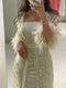 KTX-7982702493912 Beige tube top dress + sequin cardigan two-piece set