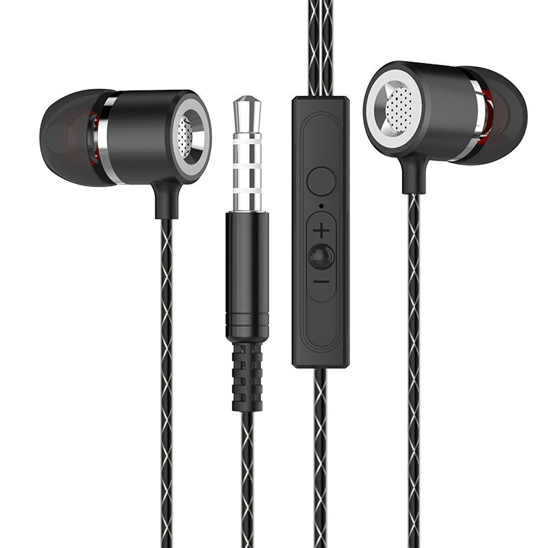 3.5mm Premium Wired Bass Earphones - Black