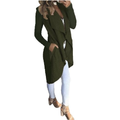 Women Coat Solid Open Front Waterfall Drape Pockets Ribbed Sleeves Casual Warm Outerwear Overcoat