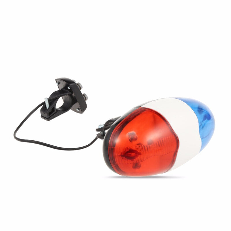 325B 6-LED Bicycle Light Electric Horn Siren - Black