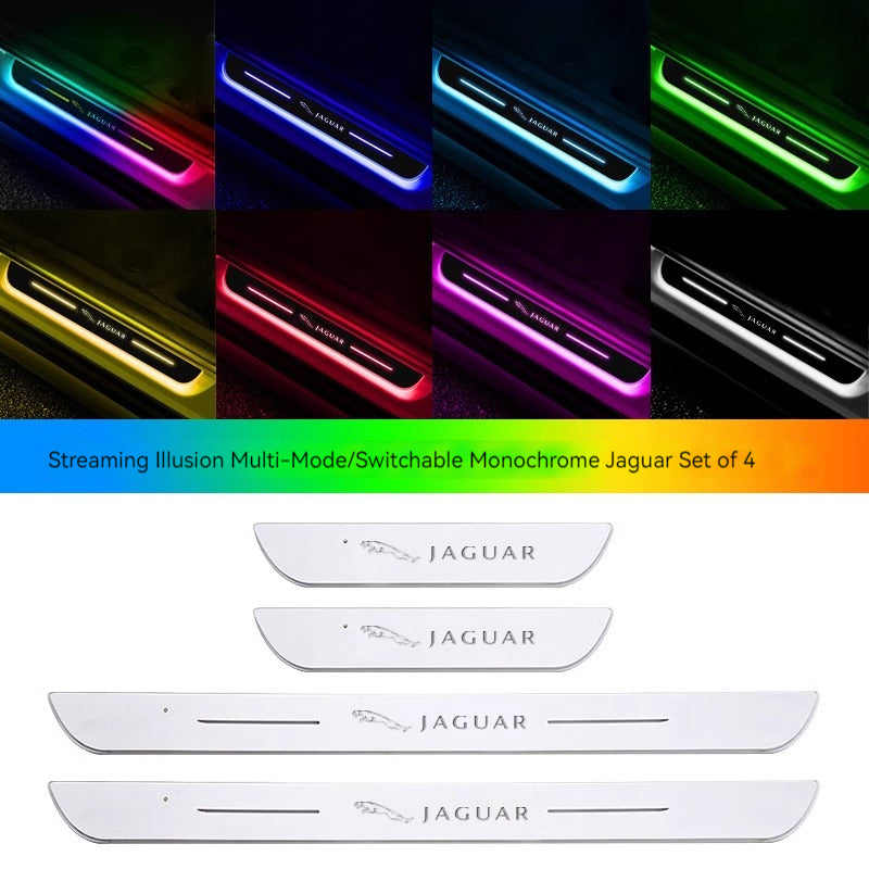 KT-1107002 Brand-Specific Car Ambient Light with Logo, Threshold Ambient Light, Welcome Pedal LED Sensor Light, Car Modification Decoration Fluorescent Breathing Lights - 4 Pieces