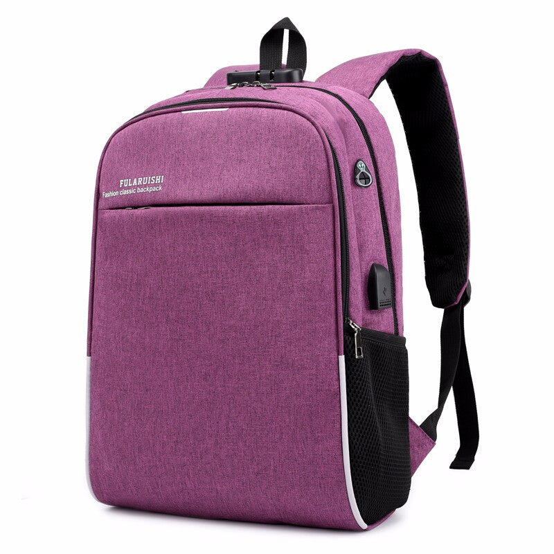 Premium Anti Theft Backpack with USB Port - Purple