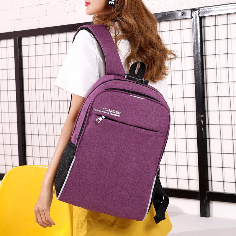 Premium Anti Theft Backpack with USB Port - Purple