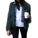 Winter Women Faux Fur Coat Solid Color Long Sleeve Fluffy Outerwear Short Jacket Hairy Warm Overcoat