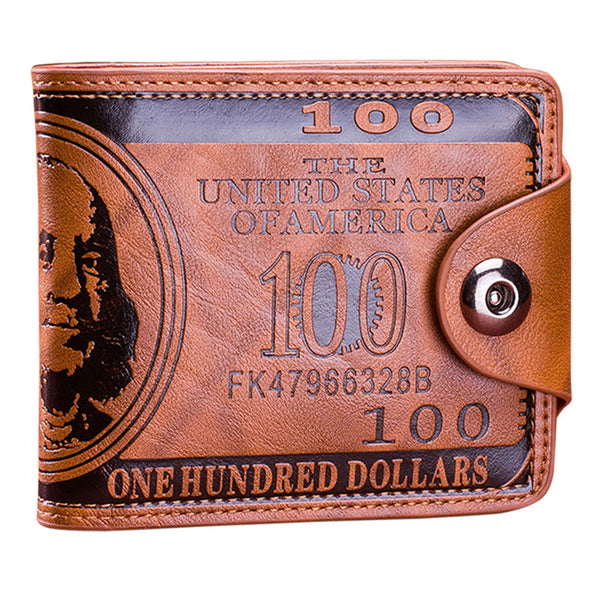 Men's Wallet US Dollar Bill Bifold Wallet with Magnetic Buckle for Men