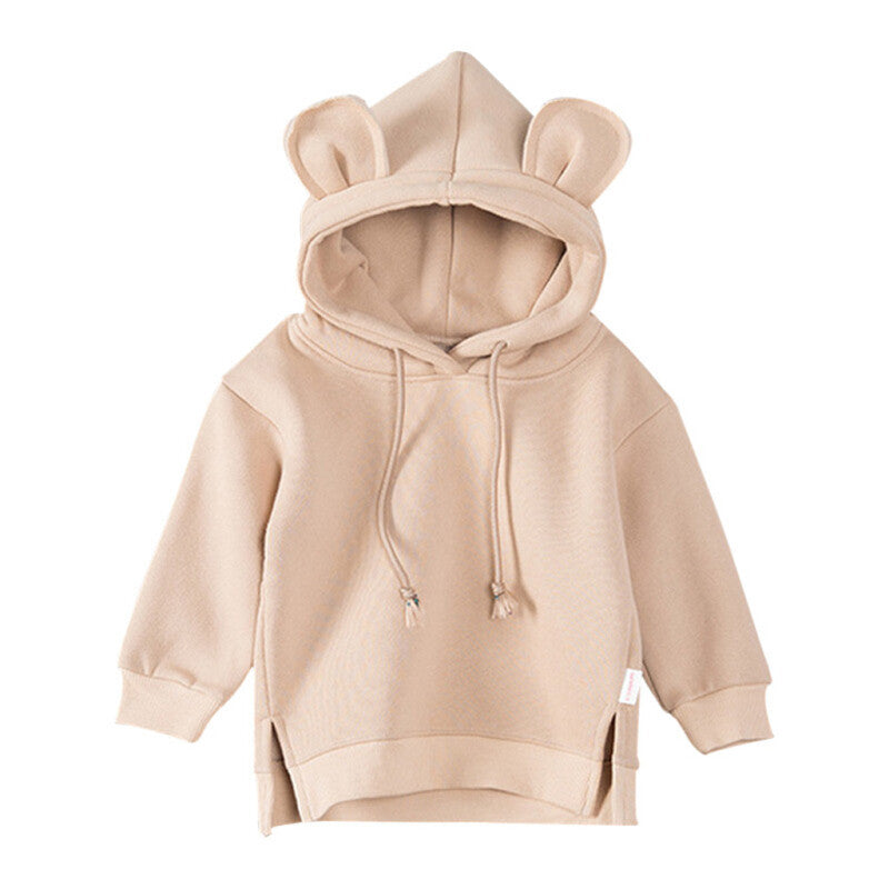 3D Ear Hoodie Sweatshirt - Beige