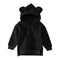 3D Ear Hoodie Sweatshirt - Black