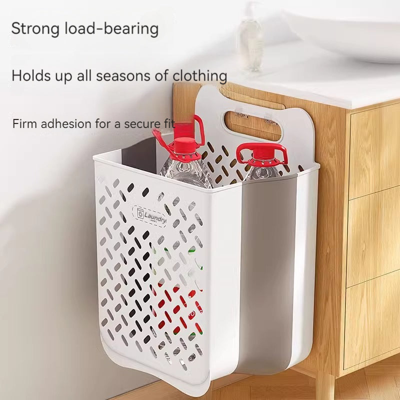 KT-12-08-003 Dirty Clothes Basket For Home Use, Clothes Storage Basket Bucket, Laundry Basket, Folding Wall Mounted, Bathroom Bathroom, Shower Put Clothes God- 2 pieces