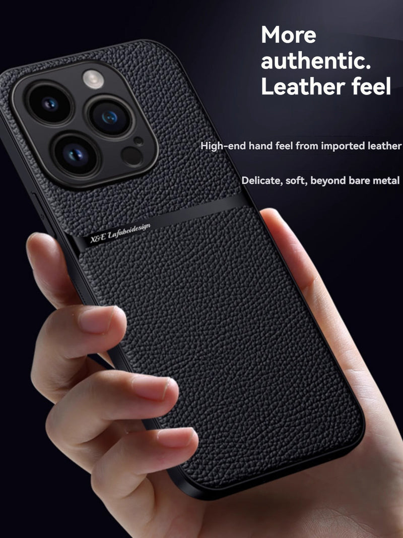 XJK-042515-Apple 12-15 Phone Case, Business, Leather, Magnetic, Simple, Tide, Personalised Creative, Drop-proof, All-inclusive Protection