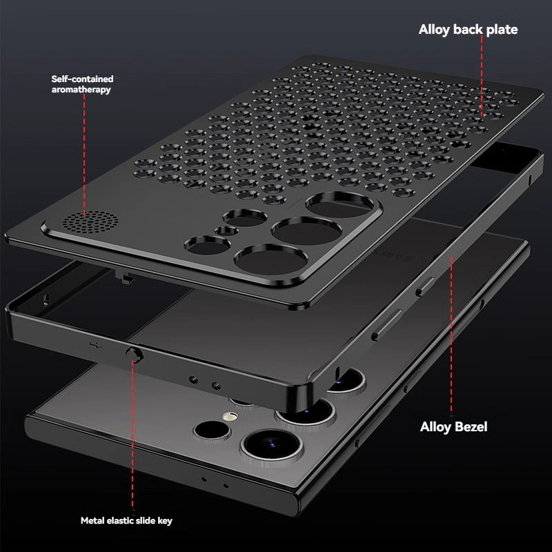 XJK-041803  Samsung S23ultra Cell Phone Case,New Product,Metal Bezel,Aluminium Alloy,Heat Dissipation,Lens Wrap,Anti-Drop,Ultra Slim,Frosted