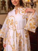 KTX-7982841331928 Ethnic Pattern Embroidery Long Sleeve Kaftan