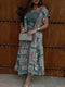 KTX-7981919928536 Elegant Ethnic Print Slip Dress and Outwear Two-Piece Set with Belt