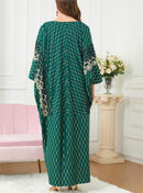 KTX-7982839005400 Elegant Geometric Print Dolman Sleeve Kaftan