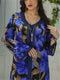 KTX-7982840742104 Elegant Floral Print V-Neck Kaftan