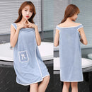 XJK-042512-Wearable Bath Towel, Women, Adult Sling Bath Skirt, Thickened Bathrobe, Household, Absorbent, Soft, Do Not Lose Hair