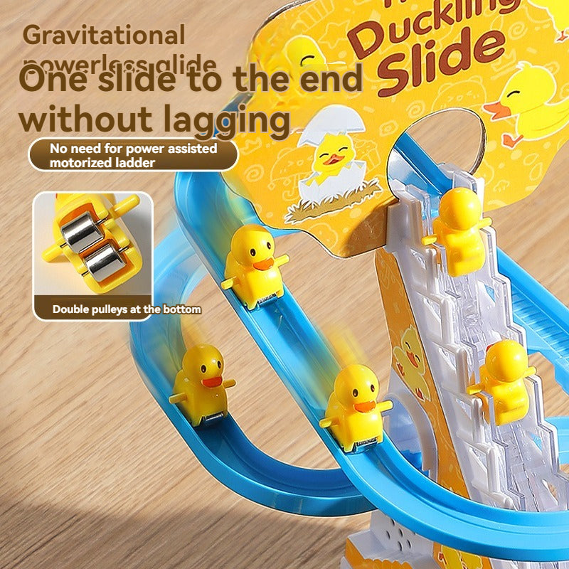 XJK-042601  Duckling Automatic Climbing Stairs, Children, Electric Track, Educational, Little Yellow Duck Slide Slide Toy