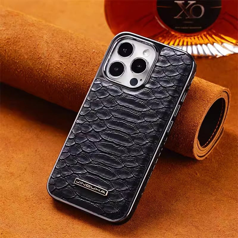 ABD-040501 For Apple 14promax Phone Case Python Pattern Iphone15-Pro-Max Fall Protection Case 13pro New 12pro Men's Luxury 15 Business Pm Premium Sense of Personality Tidal Case