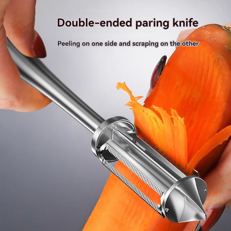 KT-12-27-24 Peeling Knife, Stainless Steel Scraper, Kitchen Multifunctional Peeler, Potato and Fruit Peeler, Shaving and Scraping, Peeling Knife -2 pieces