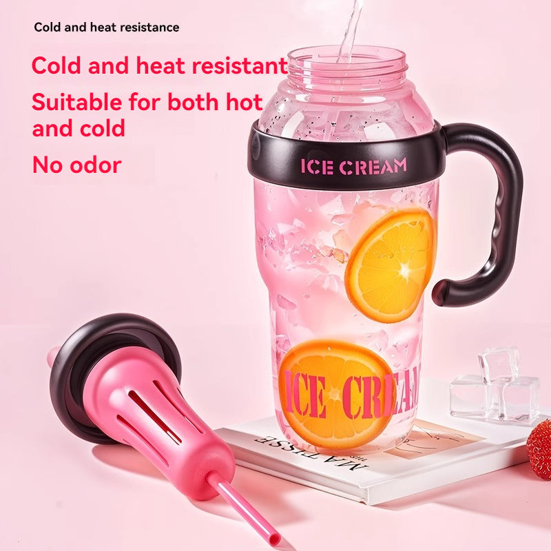 ABD-0426012 High-Color Jumbo Water Bottle with Straw - Large-Capacity Cup for Girls, Perfect for Summer Hydration (With Extra Gift)