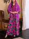 KTX-7982840578264 Elegant Floral Print Small V Neck Kaftan