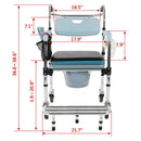 4 in 1 Commode Multi-functional Wheel Chair - Black