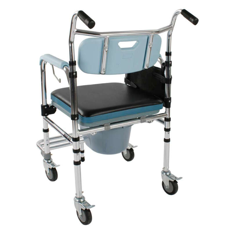 4 in 1 Commode Multi-functional Wheel Chair - Black