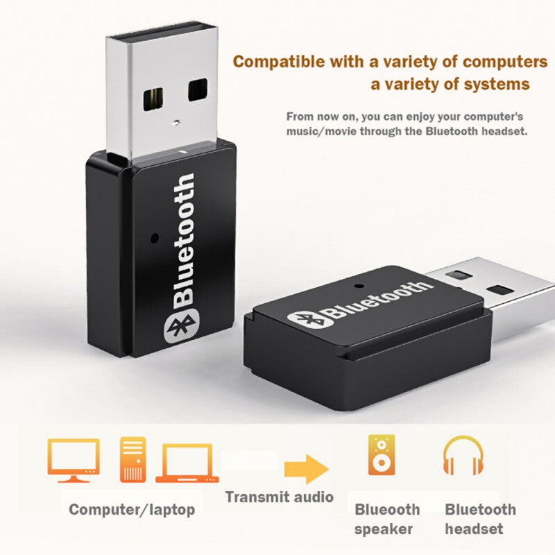 5.0 Bluetooth Portable Wireless USB Adapter - Black