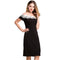 Popbasic Stylish Retro Lace Mesh Mini Dress - Black