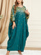 KTX-7982841135320 Green Bat Sleeve Loose Kaftan