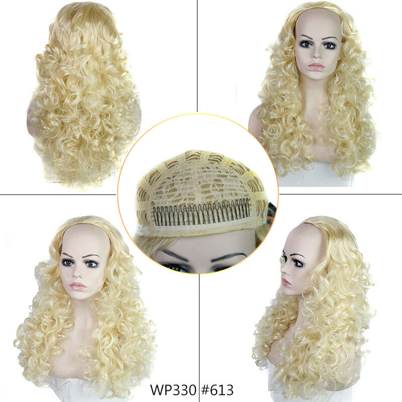 Synthetic Lace Frontal 3/4 Half Wig - Blonde