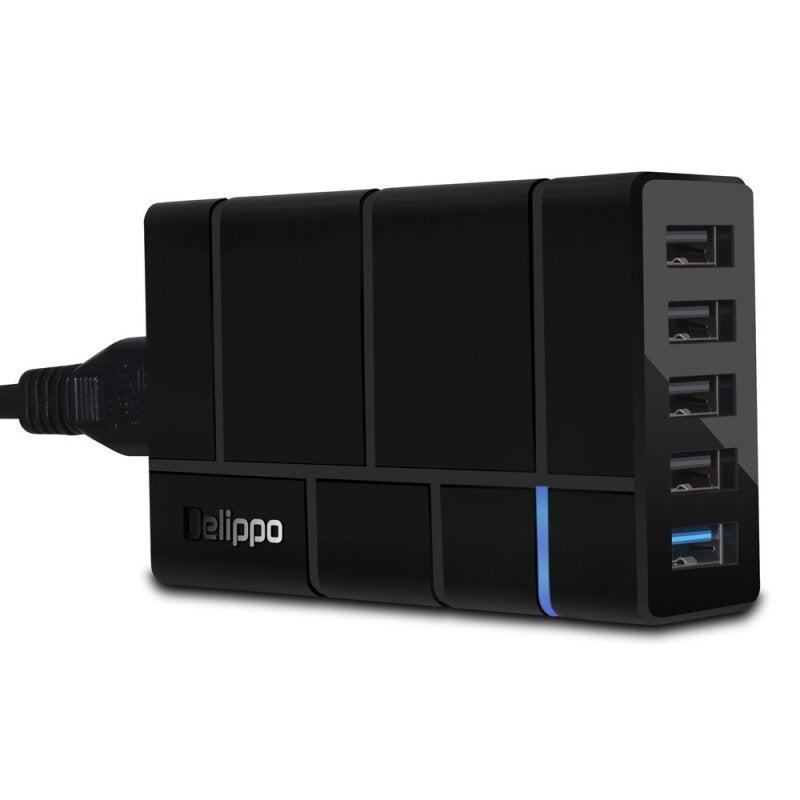 5 Port Premium USB Wall IOS Charger - Black