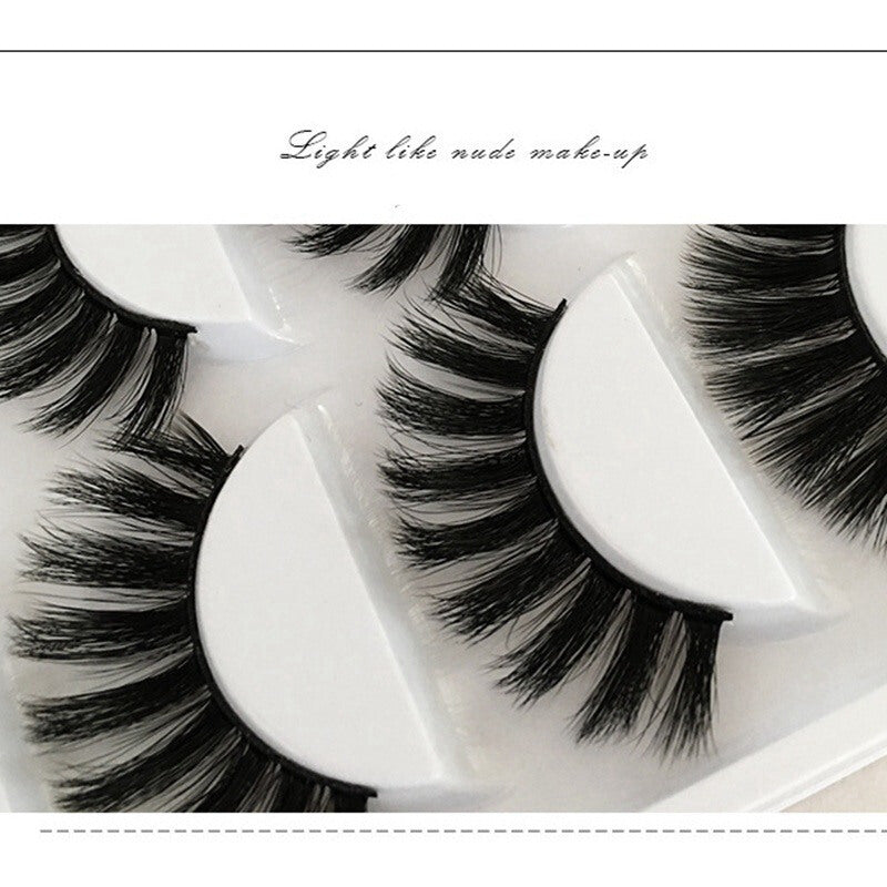 5 Pairs Thick 3D Mink Hair False Eyelashes - Black