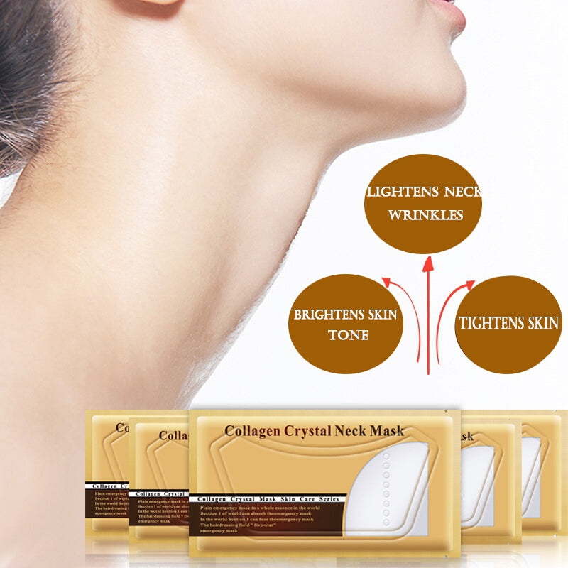 5 Pcs. Crystal Collagen Whitening Neck Patches - Gold