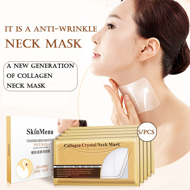 5 Pcs. Crystal Collagen Whitening Neck Patches - Gold