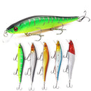 5 Pcs Premium Plastic Hard Minnow Bait - Rainbow