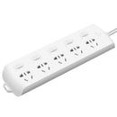 5 Sub Controls Premium 3m Surge Protectors - White