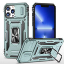 ABD-042510 Apple iPhone Case: Compatible with iPhone 11-15 Pro Max, Lens Cover, Finger Ring, Sliding & Push/Pull Closure, Military-Grade Protection