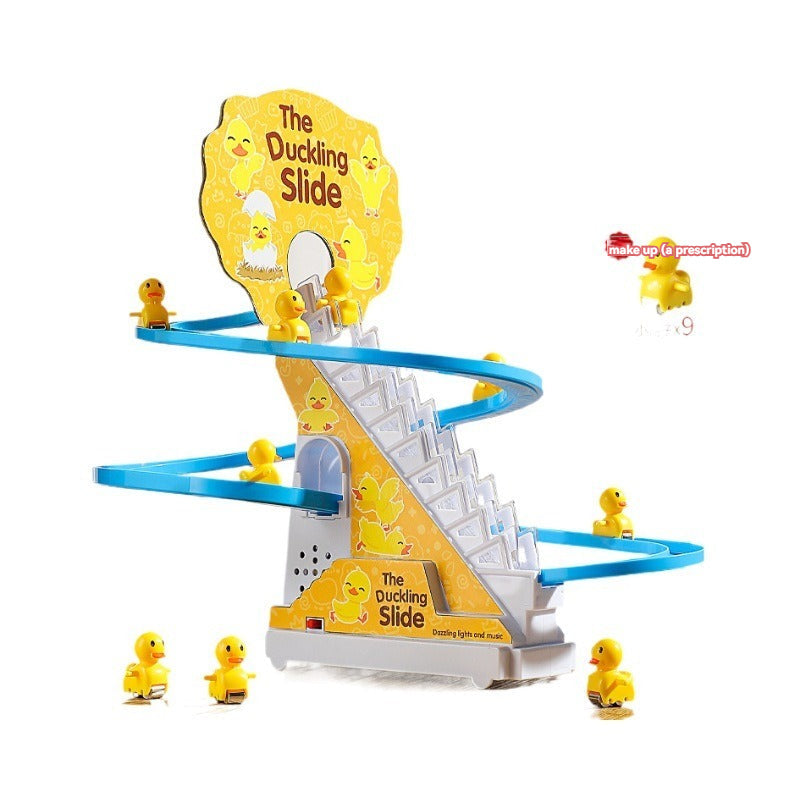 XJK-042601  Duckling Automatic Climbing Stairs, Children, Electric Track, Educational, Little Yellow Duck Slide Slide Toy