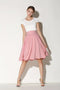 Xinuo High Waist Summer Skater Skirt - Pink