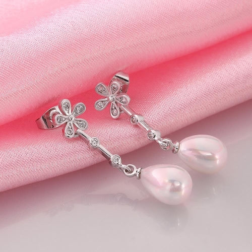 E048 Mixed order brilliant tiny artificial pearl earrings