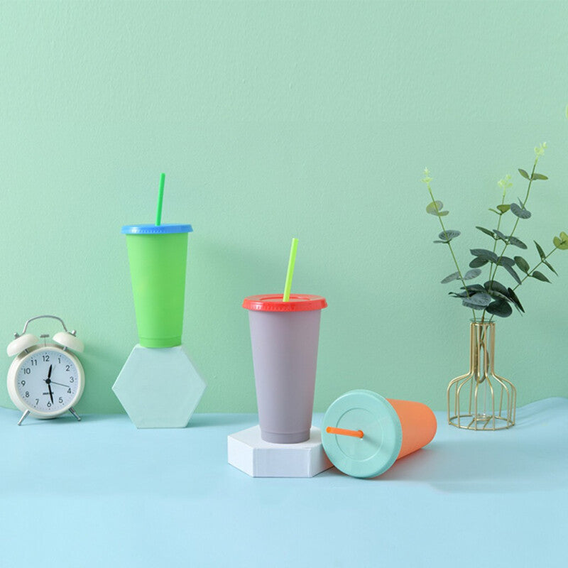 5 pcs Reusable Bottles With Straw - Multicolors