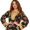 Flowers Printed V Neck Long Sleeve Elegant Lady Dress