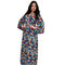 KTX-7982839627992 Floral Print Long Sleve V Neck Kaftan Dress