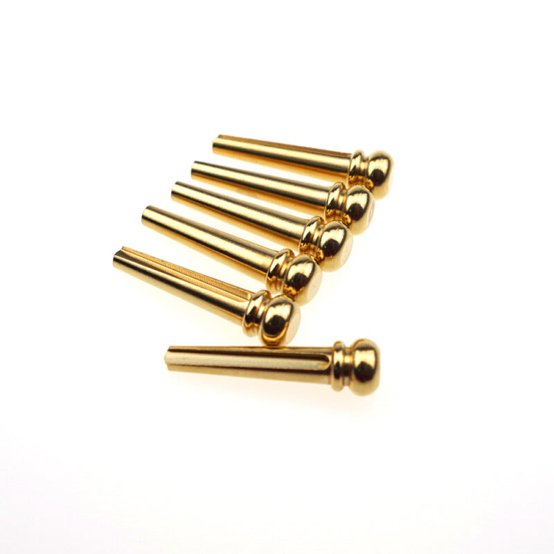 6Pcs Premium Guitar String Nail Pins - Gold