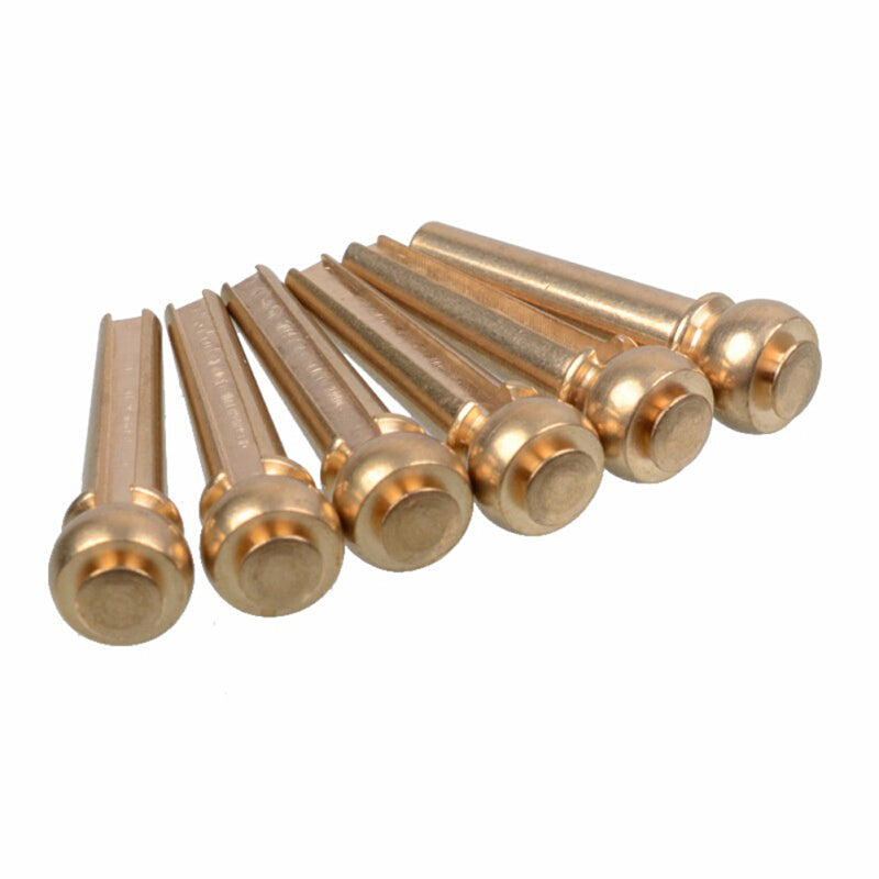 6Pcs Premium Guitar String Nail Pins - Gold