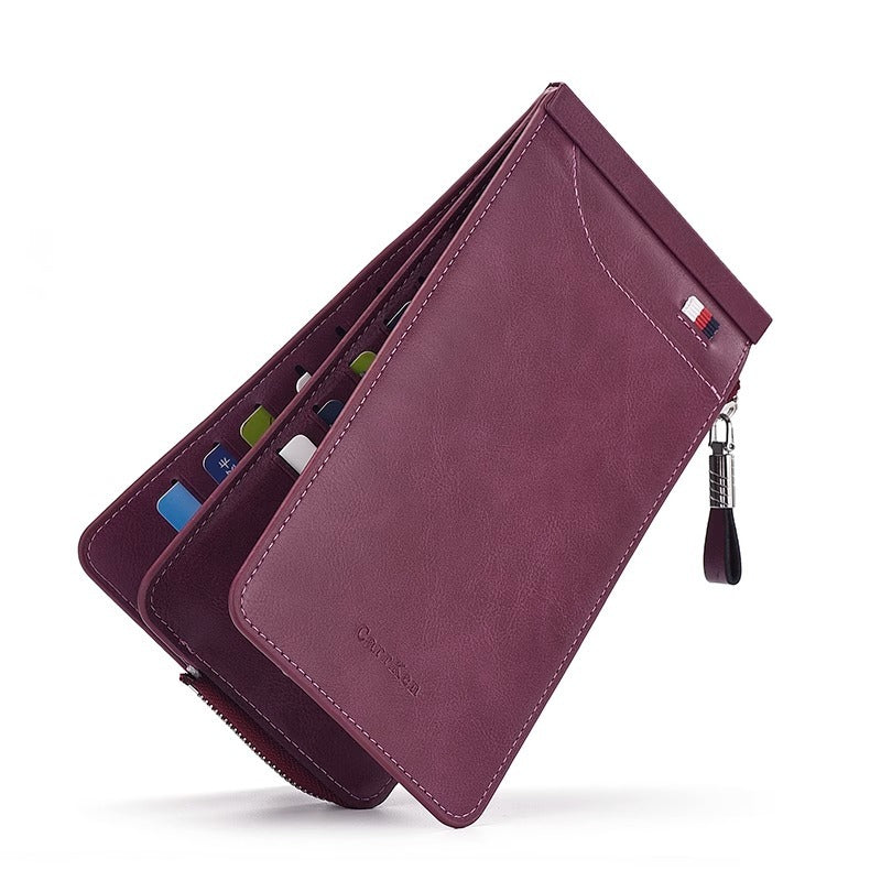 KT-481 Men's Bank Card Case, Large Capacity Multi-Card Bank Card Holder, Women's Ultra-Thin High-Grade Card Holder, Long Zipper Wallet