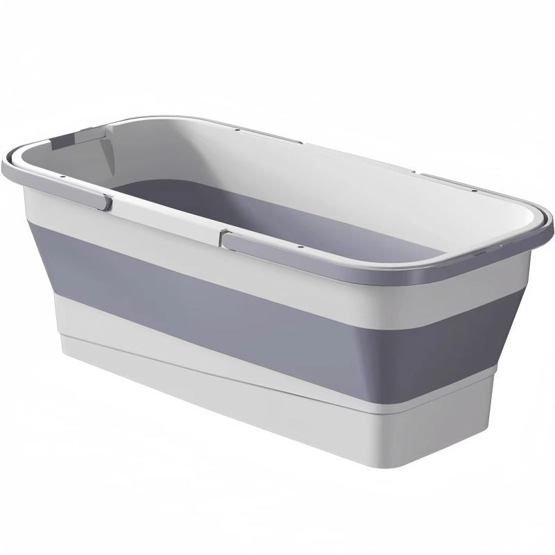 KT-12-19-008 Foldable Mop Bucket, Rectangular Mop Bucket, Flat Mop Squeeze Bucket, Single Bucket Drainage Basin - 2 Pieces